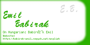 emil babirak business card